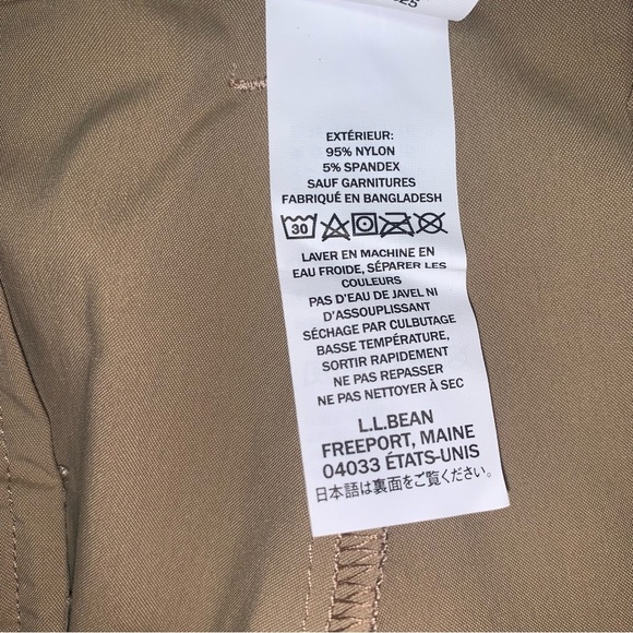 L.L. Bean Shorts Men’s Size Large Khaki Beige Nylon Belted Cargo Hiking Outdoors - Picture 8 of 8